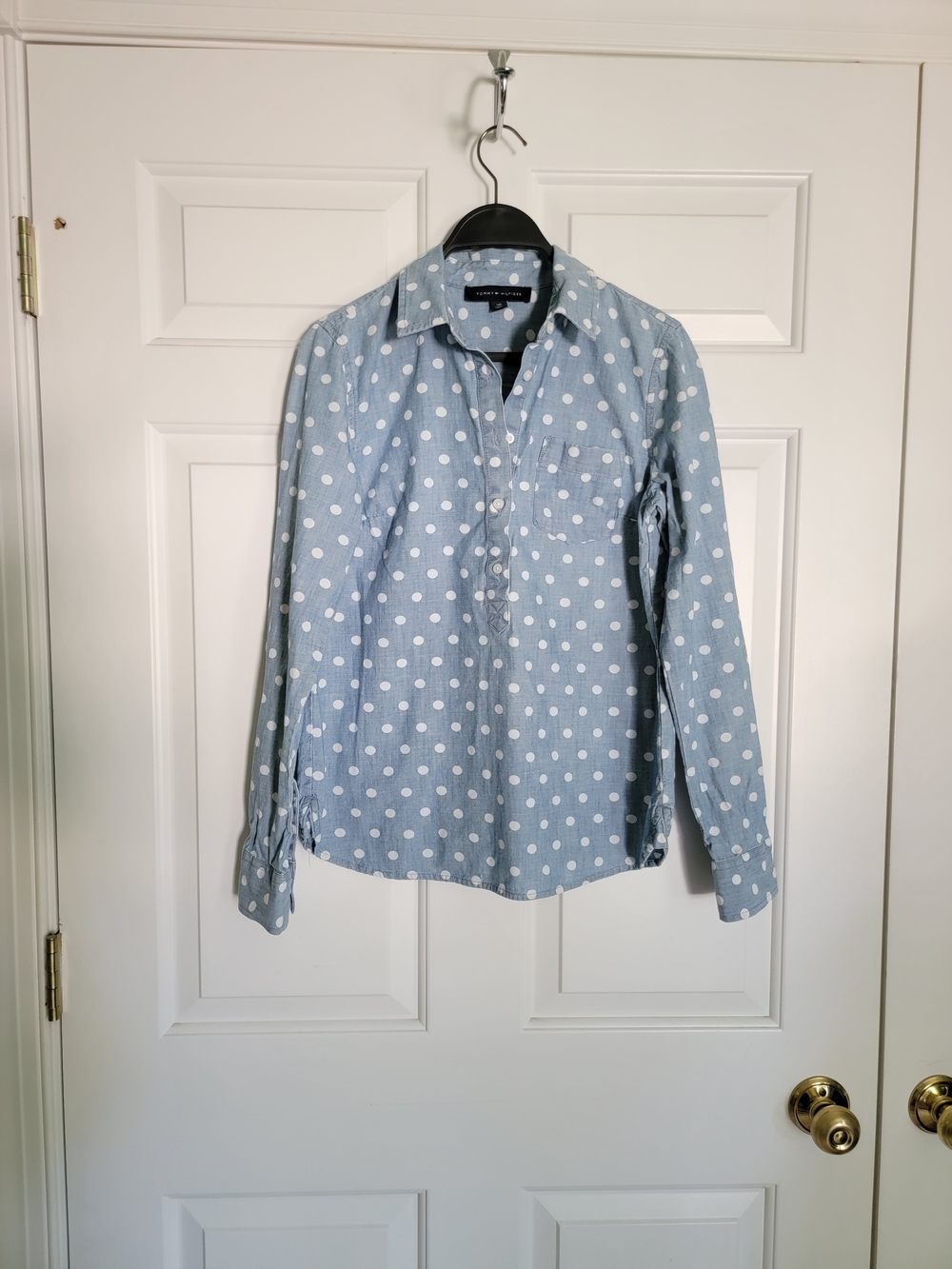 Tommy Hilfiger Light Blue Polka Dot Button-Down Shirt